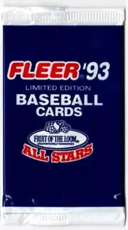 1993 FLEER BASEBALL CARDS ALL-STARS FRUIT OF THE LOOM UNOPENED CARD SEALED PACK