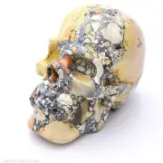 Skull 90mm Maligano Jasper. Gemstone, Metaphysical, Hand Carved, Realistic
