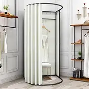 Temporary Changing Room, with Shading Curtain Clothing Store Fitting Room Frame, Changing Room for Clothing Store Portable Temporary Mobile Privacy Protection Dressing Room 100 * 95 * 200cm White