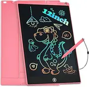 Gifts for Girls Boys, Colorful Drawing Tablet, 12 inch Magnet Writing Board, Mess Free Coloring for Kids Age 3 4 5 6 7 8 9 Years, Kids Toys in Car Airplane, Toddles Travel Essencials Fidget Toys