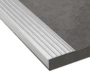 Stair Tread Edge Protectors 2inch Wide,Stair Edge Protectors for Wood Stairs Self-Adhesive, Indoor Outdoor Waterproof Metal Stair Step Edge Trim(Silver,50in/127cm)