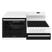 Westinghouse 110cm freestanding electric oven and ceramic cooktop with separate grill, white WDE143WC-L