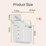 Catzon 1.8L Cereal Storage Container with Pouring Spout for Rice Nuts Beans-White