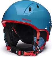 Briko Unisex Children's Helmet, Shiny Allports Blue-Monza Red-Snowman, S