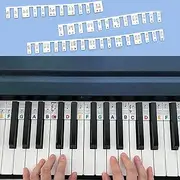 Piano Key Stickers,2024 New Removable Full Piano Keyboard Stickers,Piano Notes Guide with Semitone for Beginner 88/76/61/54/49/37 Keys Made of Reusable Silicone Come with Box