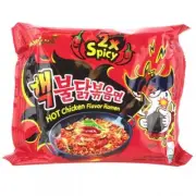 Samyang 2X Spicy Hot Chicken Ramen Korean Stir-Fried Noodle 4.93 Oz.(2-pk)