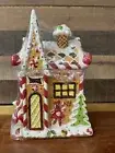 Gingerbread House Christmas Ceramic Cookie Jar New In Box