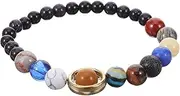 [OATIPHO] Solar System Bracelet Novelty Universe Galaxy The Eight Planets Bracelet Yoga Chakra Glass Beads Bracelet for Kids Adults