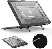 SEYMAC stock Protective Case for MacBook Pro 14 inch A3112 A3185 A3401 A2918 A2992 A2779 A2442(M4-M1 Pro/Max Chip) 2024-2021 with Folding Stand, Mouse Pad/Bag, Black