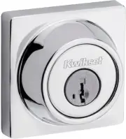660 Contemporary Deadbolt Deadbolt Lock, Polished Chrome Square Exterior Keyed F