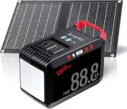 88.8Wh Power Station, AC Outlet 120W, 24000mAh Solar Generator w/ Panel 21W
