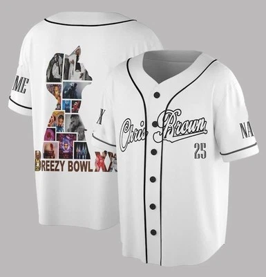 Personalized Chris Brown Breezy Bowl Baseball Jersey, Breezy Bowl XX 2025 Jersey