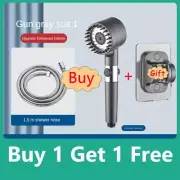 High Pressure Shower Head 3 Modes Adjustable Water Saving Shower One-Key Stop Wa