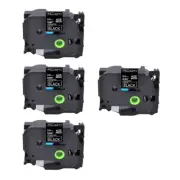 4PK Compatible with Brother TZ-MQ355 Label Tapes P-Touch White on Matt Black 1"
