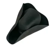 Pirate Hat Black Wool Felt Light Weight Creased Dent Crown Top Premium Quality