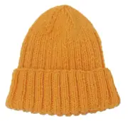 New Filson Fisherman's Beanie Hat 100% New Wool One Size Yellow Cable Knit Rib