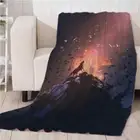 Mountain Birds Wolves Howl 3D Warm Plush Fleece Blanket Picnic Sofa Couch