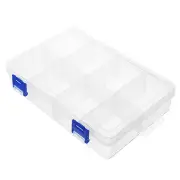 8 Grids Transparent Storage Box Double Latch Compartments Parts Container Assortment Organizer