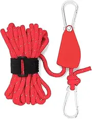Daseeme Outdoor Camping Thicken Pulley Rope Adjustable Tent Canopy Rope Lifting Pulley Hook Tent Canopy Fixing Pulley Rope