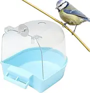 Parrot Bathing Tub - Clear Bird Bath for Cage, Bird Bath Box, Parrot Bathing Tub Box for Cage | Parakeet Accessories, Caged Tube Shower for Parrots, Conure, Budgies, Canary
