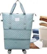 [Generic] Rolling Duffle Bag with Wheels - Carry Duffel Bag Travel Bag with Wheels - Expandable Carry Luggage, Large Capacity Duffel Bag Suitcase for Business Trip, Gym, Camping