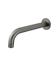 Meir Universal Round Curved Spout 200mm - Solid Brass Design, Includes Restricted & Unrestricted Aerators for Versatile Use, Standard 1/2″ BSP Thread for Easy Installation - Shadow Gunmetal
