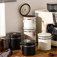在飛比找ETMall東森購物網優惠-不銹鋼咖啡豆保存罐咖啡粉密封罐奶粉儲存豆子真空單向排氣收納罐