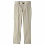 Wonder Nation Pants Boys Size 8 Khaki Uniform Stretch Twill Flat Front --E9--
