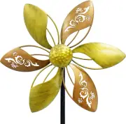 Wind Spinner Pinwheels Yard Garden Art Decoration Kinetic Sculpture Spinner Gold
