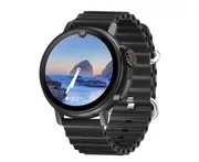 Smart Watch 1.6 Inch Round AMOLED Screen Waterproof with Bluetooth Call, Reminder Compatible with iPhone Android (Black)