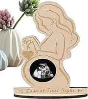 Baby Sonogram Frame, Wooden Photo Frame | Modern Ultrasound Display Board with Quote for Memory Sharing, Rustic Keepsake Picture Holder for Pregnancy Reveal and Baby Nursery Wall Decor