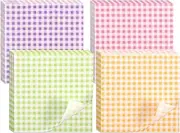 400Pcs Deli Paper Sheets, 18x18cm Checkered Greaseproof Paper Liners, Plaid Food Wrapping Paper for Festival Party, Dry Waxed Basket Liner Sandwich Paper Wraps for BBQ Picnic Fast Food