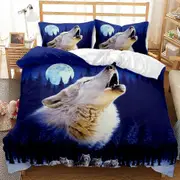 v162 Bed Sheets Wild Snow Wolf Animal Bedding Set,Duvet Cover Bed Set Quilt Cover Pillowcase,King Queen Twin Size Boys Girls Adults 3-Piece Bedding Se