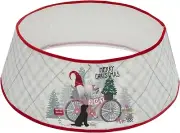 Christmas Tree Collar Christmas Tree Skirt Ring North Pole Elves Gnomes White