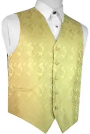 MEN'S GOLD PAISLEY FORMAL DRESS TUXEDO VEST. WEDDING, PROM, HOMECOMING, CRUISE