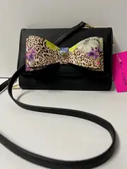 BETSEY JOHNSON XODANI Crossbody Leopard Bow Shoulder Bag Handbag NWT $68