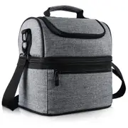 Lunch Box Insulated Lunch Bag Cooler Tote Bag GREY