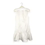 NWT Adrianna Papell Womens Dress White Mikado Flounce Hem Sleeveless Mini Size 6