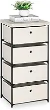 LIANTRAL 4 Drawer Dresser Fabric Chest of Drawers Storage Tower Large Capacity Dresser Closet Organizer Unit for Bedroom Hallway Entryway Dorm Cream