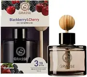 Bullsone Grasse Diffuser, Natural Car Air Fresheners, Luxury Car Perfume - Black Berry & Cherry Scent