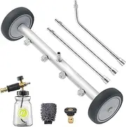 M MINGLE Undercarriage Pressure Washer Attachment, 16 Inch Powerful Under Car Washer with Foam Cannon and Car Wash Mitt, 4000 PSI