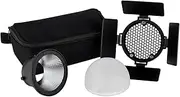 Rollei Accessory Set for LUX Series LUX 100 Bi-Color/LUX 100 RGB/LUX 60 Bi-Color or LUX 60 RGB with Magnetic Connection Barndoors, Softball, Honeycomb Grid and Reflector