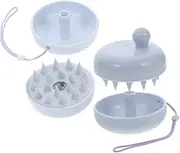 Vaguelly Scalp Massager Tool 2pcs Silicone Hair Scrub Brush Scalp Exfoliation Tool Hair Care Brush Cover Hanging Strap