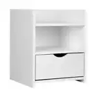 Artiss Bedside Table Drawer - White - Stylish White Bedside Table