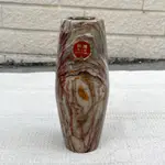 ///二手古物/// 橢圓柱型 天然瑪瑙大理石花瓶 暗綠琥珀紋路大理石紋 綠色花瓶 復古 日本舊物 日本特選天然大理石