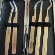 Set of 5 PCS of Eyelash Extension Tweezers Kit Non Slip Grip for Lash Artists