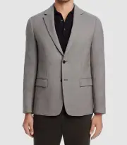 Theory Men's Gray Clinton Hopsack Slim-Fit Wool Sport Coat Jacket Size 38