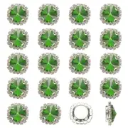 32Pcs Rhinestone Buttons, Flatback Sew on Rhinestones, Green