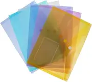 Sewroro A5 Document Bag 6 Pack Plastic File Folder Strong Closure Multi-Purpose Storage Business Personal