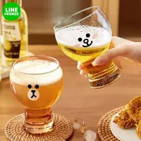 在飛比找momo購物網優惠-【LINE FRIENDS】熊大兔兔莎莉啤酒杯冷水杯450M